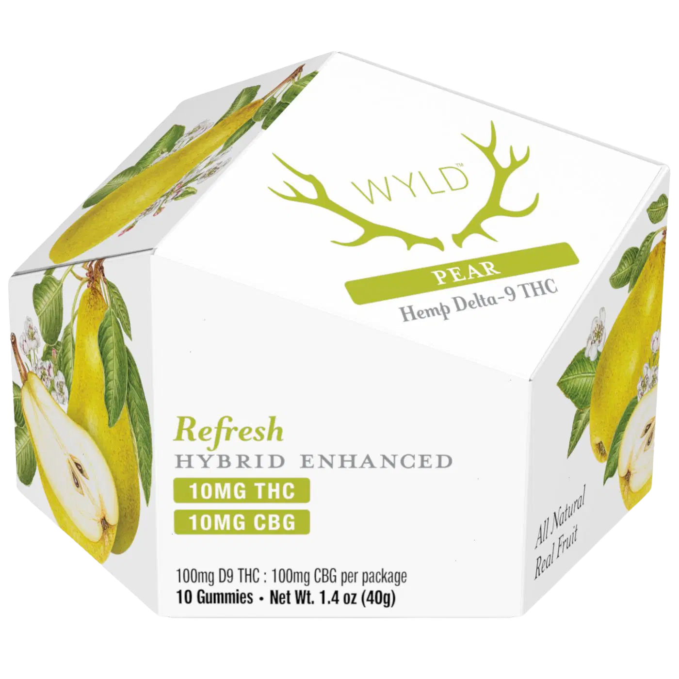 WYLD Pear Gummies -THC:CBG) | Hybrid