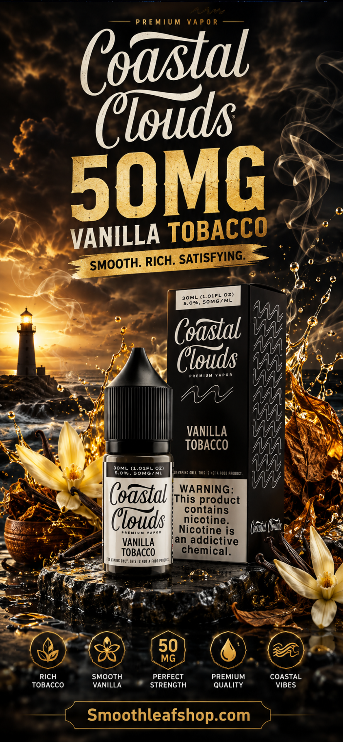 Coastal Clouds Salt E-Juice 50MG - 30ML
